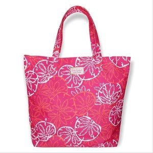 Lilly Pulitzer Fabric Tote Pink Sand Dollar Beach Tropical Reusable Shopping Bag